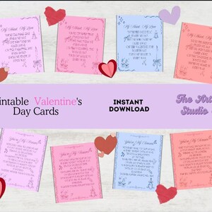 Eleganti carte regalo per il tuo partner San Valentino/Carte di San Valentino/Carta regalo poesia/Colori diversi/Download immediato