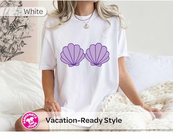 Ariel Shells t-shirt, Little Mermaid Disney Tee, Shell bathing suit top shirt