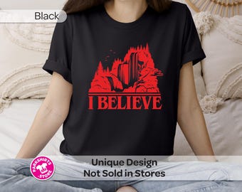 I BELIEVE Waterfall Graphic Tee | Minimalist Mountain Art Shirt