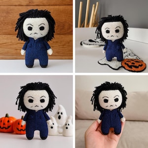 Michael Myers Crochet Doll Pattern PDF, Halloween Amigurumi, Horror Crochet Toy, Spooky Crochet Doll, Creepy Plush Pattern Tutorial
