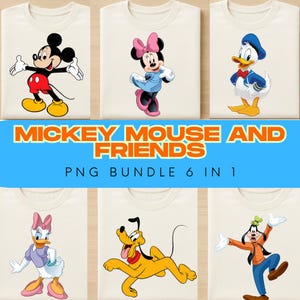 Mickey and Friends Sublimation Bundle, Mickey Goofy Donald Daisy Minnie Pluto Png Design, Family Vacation Art, Family Trip TShirt Clipart
