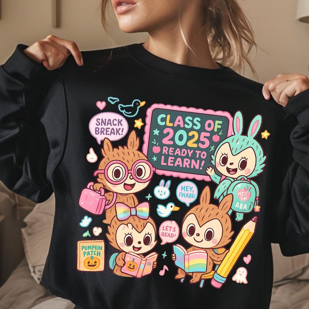 Labubu Class of 2025 PNG: Kawaii Back to School Clipart (digital ...