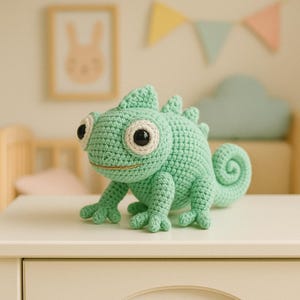 Häkelanleitung Chameleon, Schritt für Schritt Anleitung, Anfänger Amigurumi, Instant Download