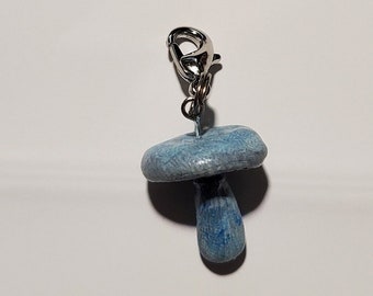 Indigo Milk Cap Mushroom Charm