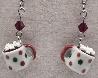 Hot Cocoa Chocolate Miniature Food Charm Earrings