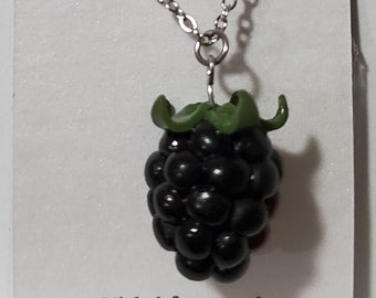 Blackberry Miniature Food Charm Necklace