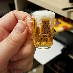 MSD Miniature Beer with Foam in Mug, 1:4 Scale Ball Jointed Doll, Beer stein, Mug of beer, Mug of Ale, Mug of Mead, Minifee Accessory image 1