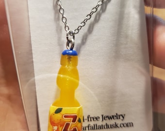 Orange Ramune Charm necklace