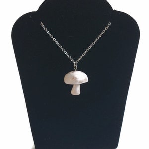 Miniature cremini button mushroom charm necklace image 2