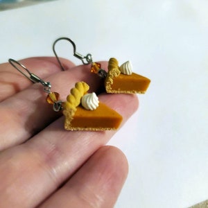 Pumpkin Pie Whipped Cream Miniature Food Earrings image 3