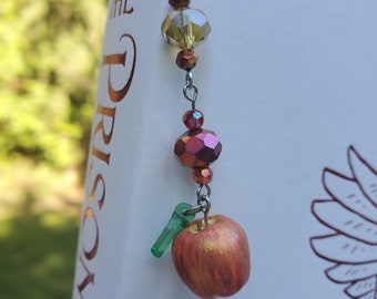 Golden Fae Apple Beaded Charm Bookmark