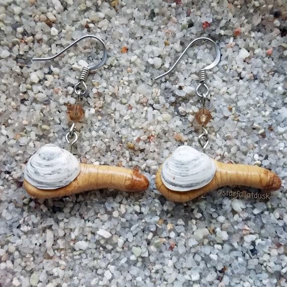 Geoduck Clam Earrings Gooey Duck Gooeyduck King Clam Pacific Northwest Beach Jewelry Ocean Earrings Evergreen State Gag Gift Etsy
