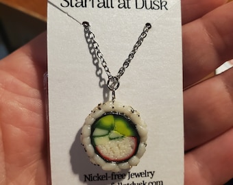 Miniature Sushi charm necklace