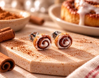 Cinnamon Roll Stud Earrings