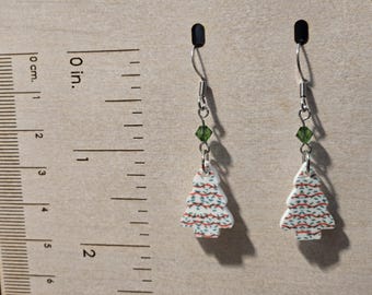 Christmas Cake Miniature Food Charm Earrings