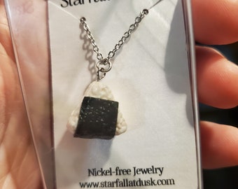 Onigiri Miniature Food Charm Necklace