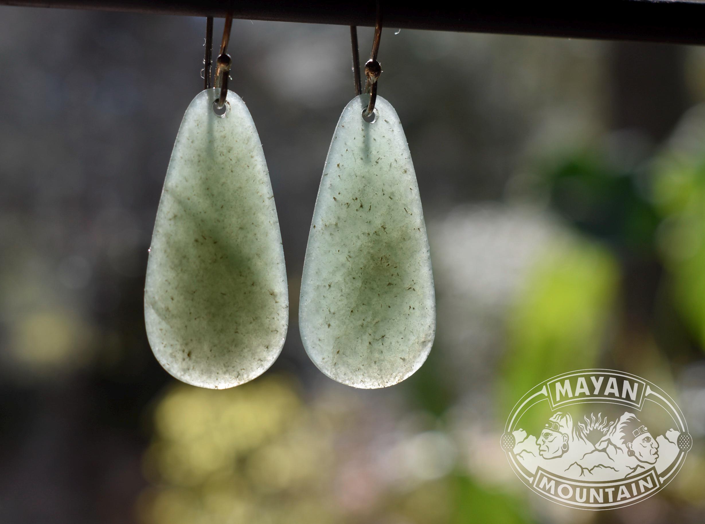 【Kanade】本翡翠S925銀 グアテマラ氷辣緑ジェイダイト ピアス 本翡翠A貨 S925銀 グアテマラ産 氷辣緑色 ジェイダイト