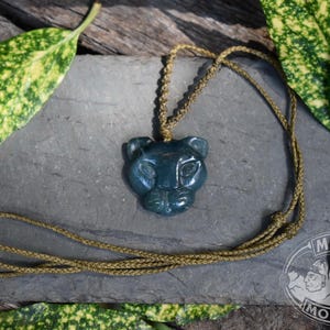 TRANSLUCENT JAGUAR // &quot;Princesa&quot; Blue Jadeite Jade // Macrame Necklace // Guatemalan Guatemala // Mayan Mountain