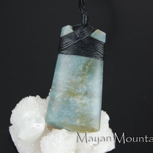 ADZE CELT ToKI // GuATEMALAN Jadeite Jade // Blue with ORANGE Champagne // Guatemala // Woven Necklace // Mayan Mountain