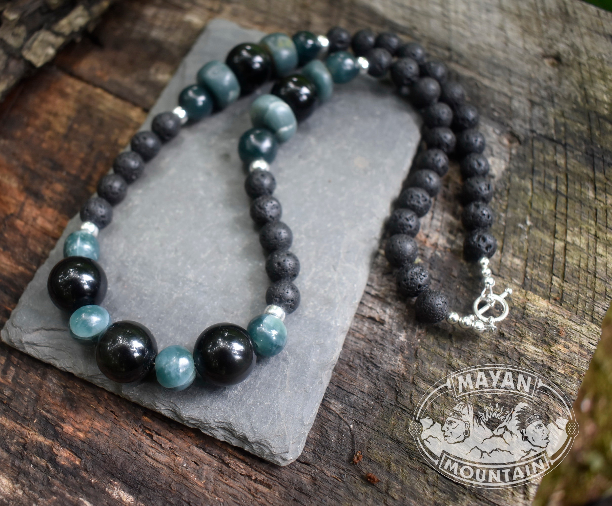 VOLCANIC TRIFECTA // Obsidian, Jade, and Lava Rock // Guatemalan