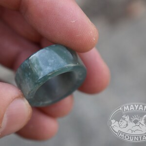 FULL JADE BAND // Super Translucent Guatemalan Blue Jadeite Jade // Thick Jade Ring // Size 5
