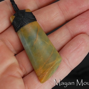 ADZE CELT ToKI // GuATEMALAN Jadeite Jade // Blue with ORANGE Champagne // Guatemala // Woven Necklace // Mayan Mountain