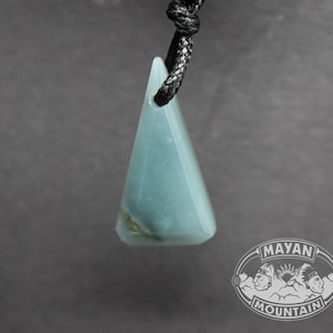 Triangular Faceted Jade Pendant //  &quot;Princessa&quot; Blue // Guatemalan Jadeite Jade // Simple Adjustable Necklace // Mayan Mountain
