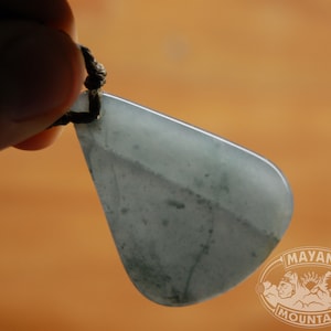 TEAR DROP Pendant // TRANSPARENT Watery Blue Jadeite Jade // Macrame Necklace // Guatemalan Guatemala // Mayan Mountain