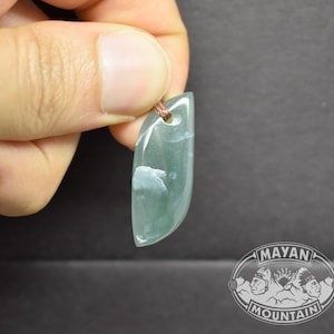 Free Form Mottled Jade Pendant //  Light Blue Green // Guatemalan Jadeite Jade // Simple Adjustable Necklace // Mayan Mountain