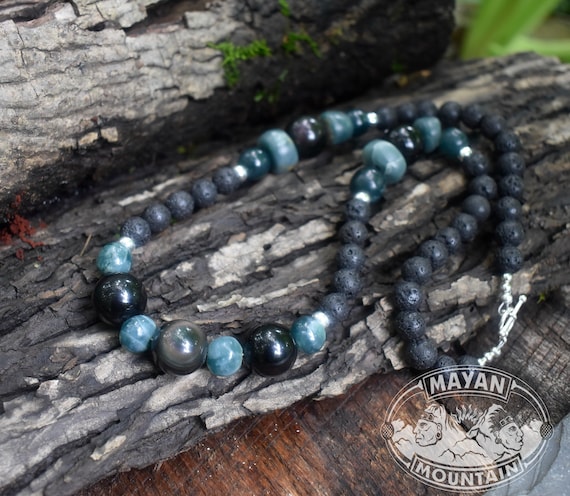 VOLCANIC TRIFECTA // Obsidian, Jade, and Lava Rock // Guatemalan