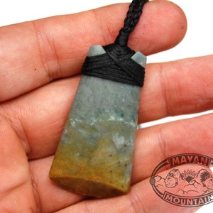 ADZE CELT ToKI // GuATEMALAN Jadeite Jade // Blue with ORANGE Champagne // Guatemala // Woven Necklace // Mayan Mountain