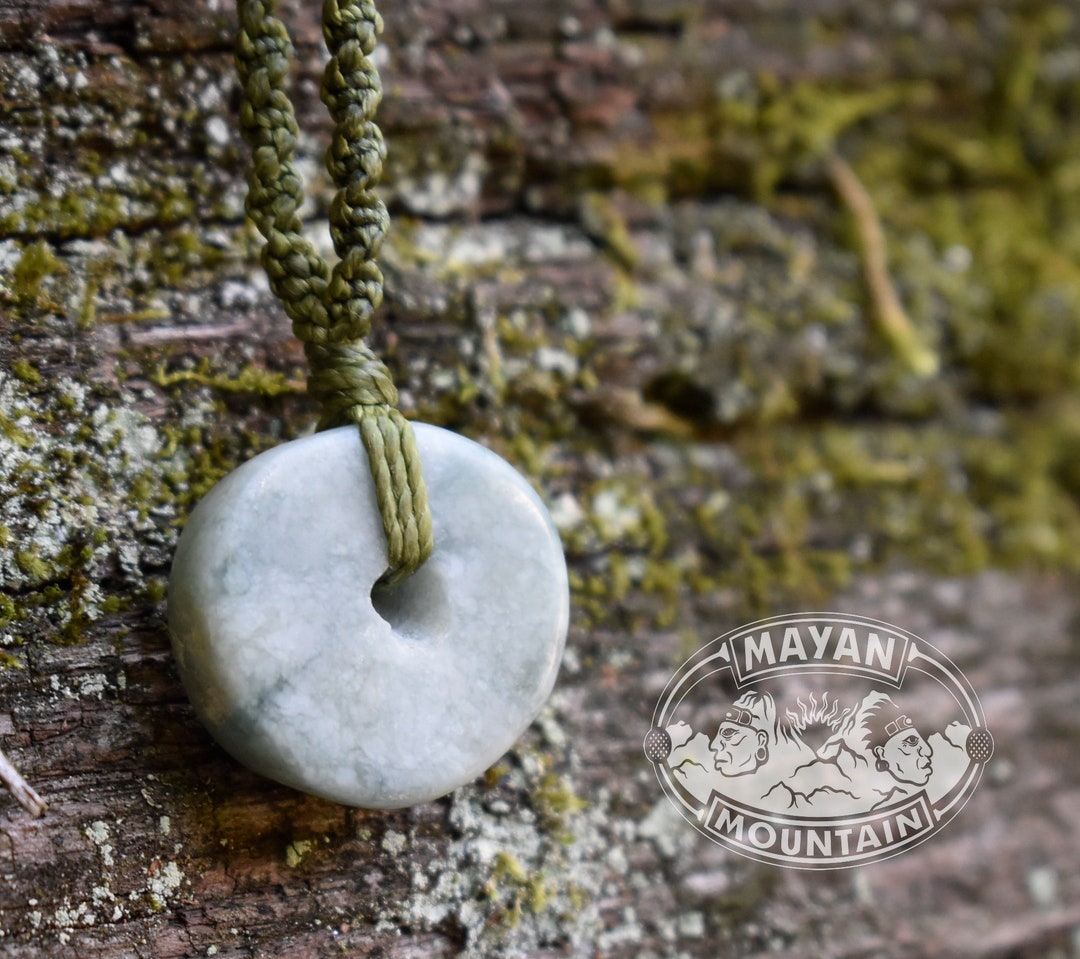 MAYA REPLICA ARTIFACT // Ancient Looking Jadeite Jade Bead // Macrame