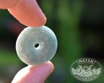 LIGHT CELESTIAL BLUE !! // Three Sizes // Natural Untreated Grade A // Guatemalan Jadeite Jade // Mayan Mountain // 22 to 27 mm