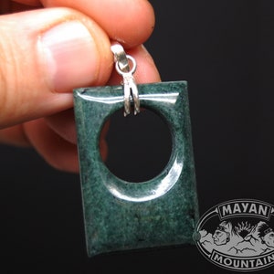 Donut Necklace // GUATEMALAN JADEITE JADE // Green Jaguar // 925 Silver Necklace Pendant