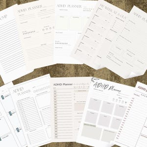 ADHD Planner for Adults & Students (10 Pages) | Printable Daily Focus Organizer | Undated Neurodivergent To-Do List for Productivity  Menta