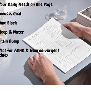 ADHD Planner for Adults & Students | Printable Undated Daily Focus Organizer | Neurodivergent To-Do List for Productivity l Mental Health