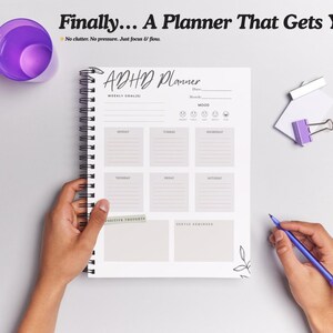 ADHD Planner for Adults & Students | Printable Undated Daily Focus Organizer | Neurodivergent To-Do List for Productivity l Mental Health