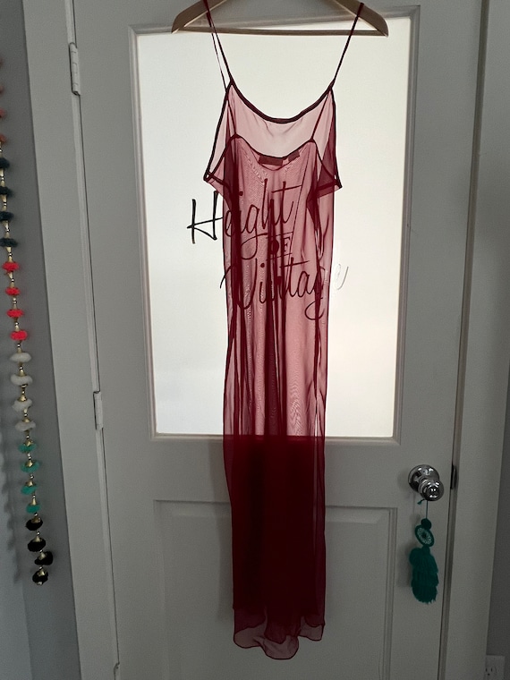 90s Victoria’s Secret SHEER Red Slip Dress L - image 5