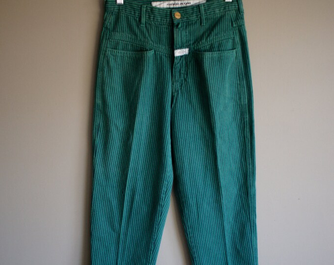 Vintage 90s Girbaud Blue and Green Striped Pants - Etsy