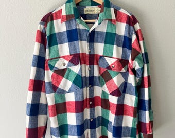 chemise boutonnée en flanelle vintage St John's Bay USA