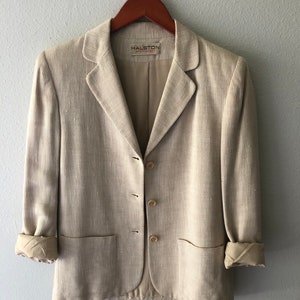 Vintage HALSTON SPORTSWEAR Cream Blazer Jacket image 3