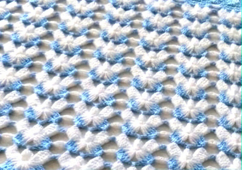 Crochet Baby Blanket Pattern, Angel Stitch, Easy Floral Tutorial, PDF Step-by-Step with Video, Digital Download image 6