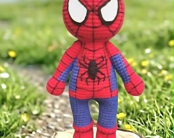 Padrão de Amigurumi do Homem-Aranha - Download Digital em PDF - Tutorial de Crochê para Brinquedo de Super-Herói