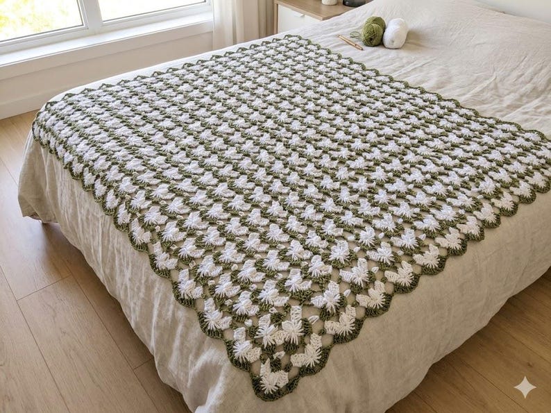Crochet Baby Blanket Pattern, Angel Stitch, Easy Floral Tutorial, PDF Step-by-Step with Video, Digital Download image 5