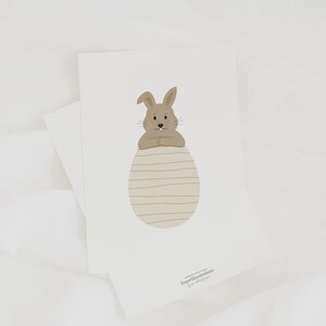 Kinderkarte HASE OSTEREI STREIFEN A6 A5 Postkarte Ostergruß Tierbild Osterkarte Osterhase Grußkarte Österliche Botschaft Frühlingskarte Eier