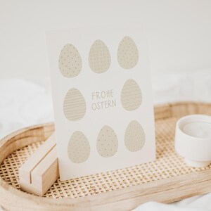 Osterkarte FROHE OSTERN EIER Eierweiß A6 A5 Karte Naturpapier Postkarte Ostereier Osterkarte Geschenk Ostern Ostereiermuster Osterhase