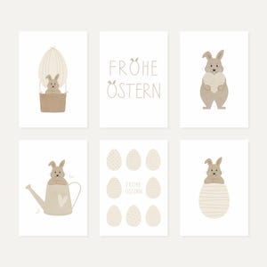 Osterkarten Set OSTERHASE FROHE OSTERN A6 A5 Postkarten Süße Osterkarten Designs Fröhliche Osterkarten Ostereier Karten Set Ostern Kinder
