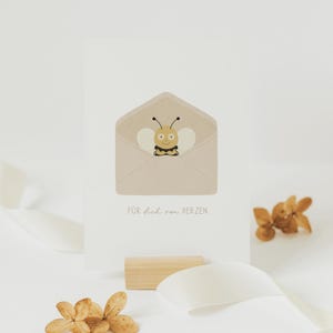 Kinderkarte BIENE IM BRIEFUMSCHLAG A6 A5 Postkarte Geburtskarte von Herzen Liebe Kinderkarte Hummel Karte Insekten Valentinskarte Geliebt