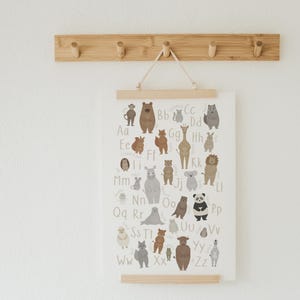 Kinderposter TIER ALPHABET ABC A5 A4 A3 Poster Lernposter Kinderzimmer Waldtiere Wandbild Schule Tiere Buchstaben Poster Lernkarte Vorschule