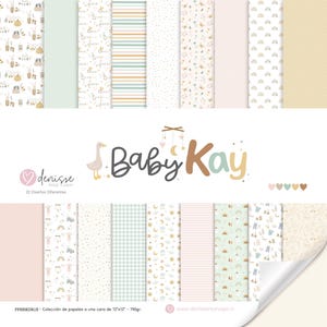 Colección Digital de Scrapbooking BABY KAY, Papeles y diseños para imprimir, kit imprimibles, coleccion papeles digitales para scrapbooking